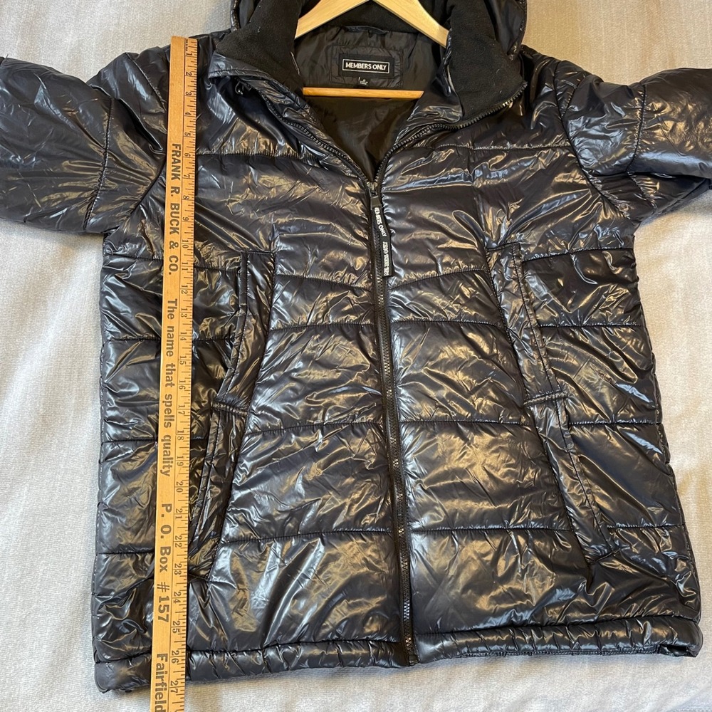 Members Only Mens‎ Black Puffer Hooded Jacket Small Coat Gorpcore Sreetwear Warm - Picture 6 of 7